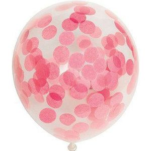 Confetti Ballonnen Papieren Confetti Baby Roze 30cm, 6st.