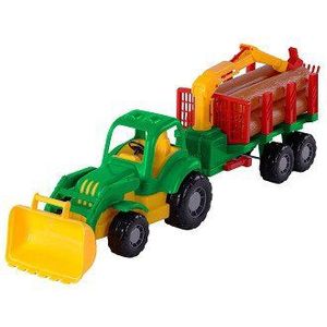 Cavallino Klassieke Tractor met Aanhangwagen en Hout, 61cm