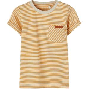 Name it Jongens Gestreepte T-shirt Fipan Spruce Yellow