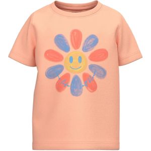 Name it Kinderkleding Meisjes Oranje Tshirt Fransine Peach Nectar