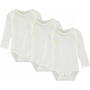 Name It Babykleding Effen Witte Rompertjes Met Lange Mouw