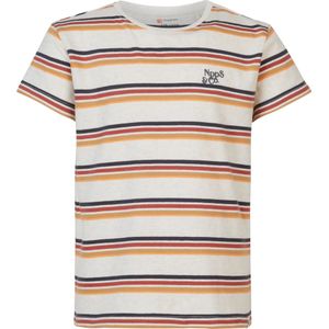 Noppies Jongens Gestreepte Tshirt Rowley Korte Mouwen Oatmeal Melange