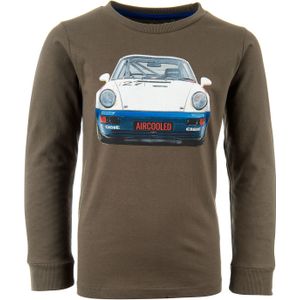 Stones And Bones Jongens Longsleeve Tougher White Car Kaki