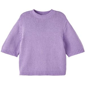 Name it Meisjes Paarse Knit Trui Halflange Mouw Balao Sand Verbena