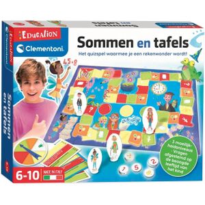 Education Clementoni Bordspel - Sommen en Tafels - Quiz Spel Leren Rekenen - Educatief Speelgoed