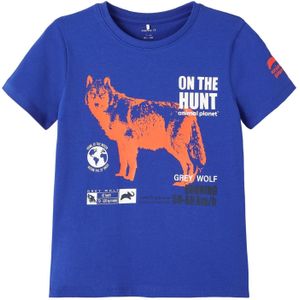 Name it Kinderkleding Jongens Blauwe Tshirt Animalplanet Korte Mouwen Jimmi Surf The Web