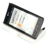 Flip case met stand LG Optimus L7 P700 wit