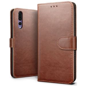 Luxury wallet hoesje Huawei P20 Pro bruin