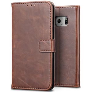 Luxury wallet hoesje Samsung Galaxy S7 Edge bruin
