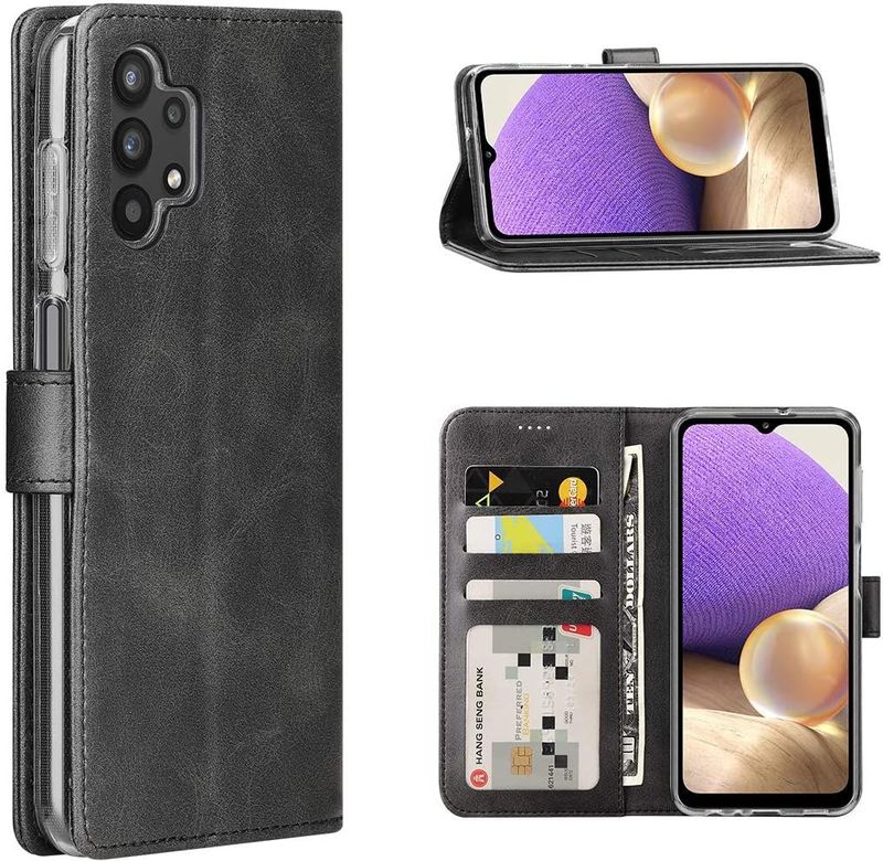 Luxury wallet hoesje Samsung Galaxy A32 5G zwart