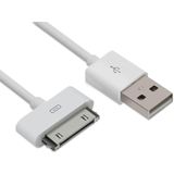 30 Pins naar USB kabel iPhone 3G / 3Gs / 4 / 4S 1 meter wit