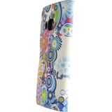 Hoesje HTC One M9 flip wallet flowers