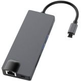 8 in 1 Dual USB 3.0 / USB-PD / HDMI / VGA / Gigabit LAN / Micro SD adapter voor USB-C