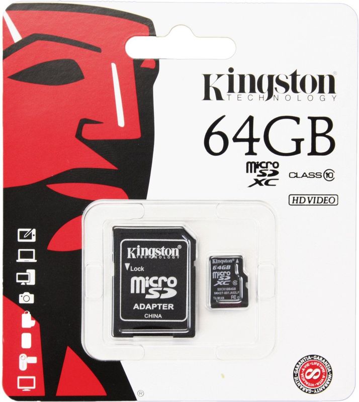 Kingston Micro SDXC Card 64GB C10