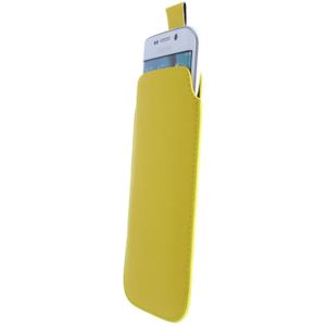 Hoesje Samsung Galaxy S6 / S6 Edge pull pouch geel