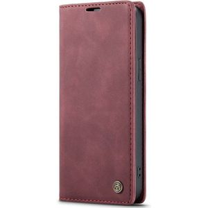 CaseMe book case leer - Apple iPhone 16 - rood