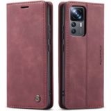 CaseMe book case leer - Xiaomi 12T/12T Pro - rood