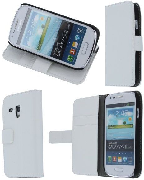 Flip case met stand Samsung Galaxy S3 Mini i8190 wit