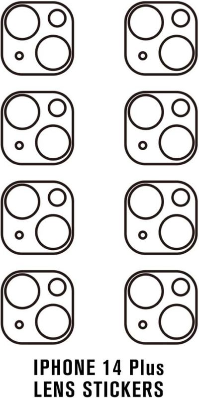 Camera lens protector (folie) iPhone 14 Plus - 8 stuks