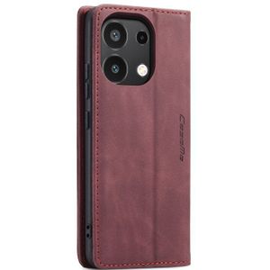 CaseMe book case leer - Xiaomi Redmi Note 13 4G - rood