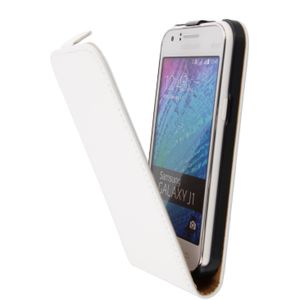 Hoesje Samsung Galaxy J1 flip case dual color wit
