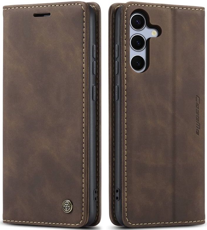 CaseMe book case leer - Samsung Galaxy S25+ - bruin