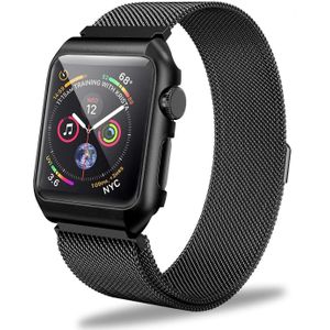 Milanese bandje voor Apple Watch (series 1/2/3/4/5/6/SE - 44/42mm)  - Zwart