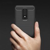 Carbon TPU hoesje OnePlus 6 zwart