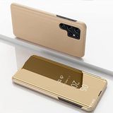 Clear View cover Samsung Galaxy S22 Ultra goud