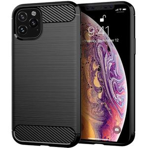 Carbon TPU hoesje Apple iPhone 11 Pro Max zwart