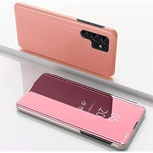 Clear View cover Samsung Galaxy S24 Ultra rose goud
