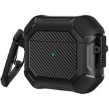 Carbon hoesje met haak voor Apple Airpods 3 zwart
