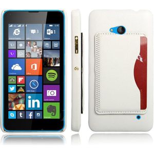 Hoesje Microsoft Lumia 640 hard cover leer wit