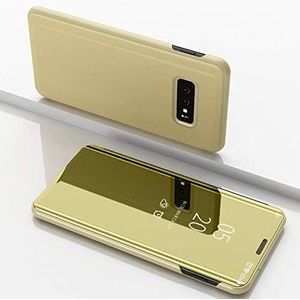 Clear View cover Samsung Galaxy S10+ goud