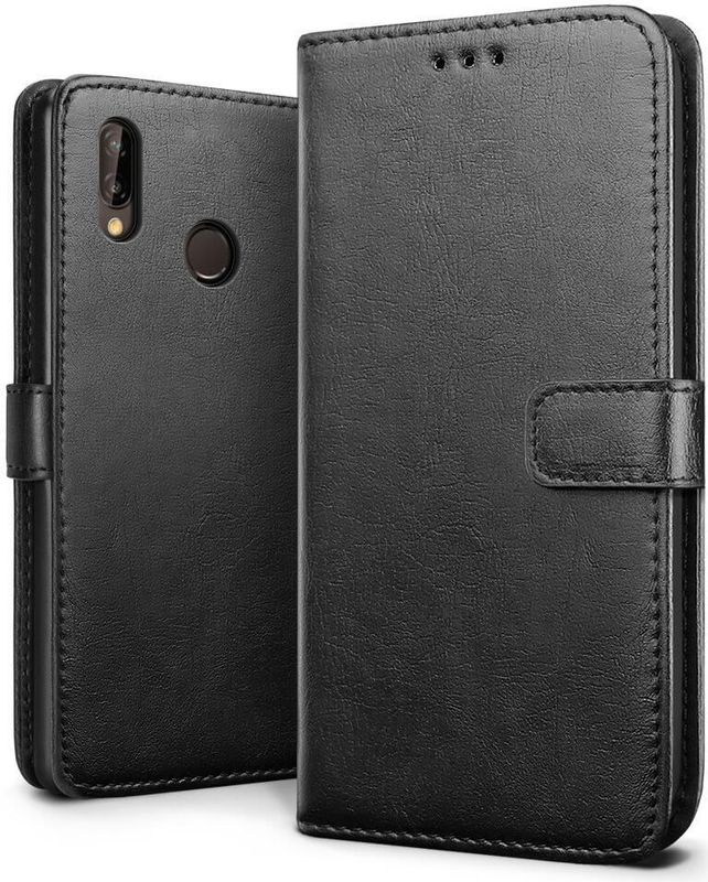 Luxury wallet hoesje Huawei P20 zwart