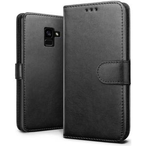 Luxury wallet hoesje Samsung Galaxy A8+ 2018 zwart