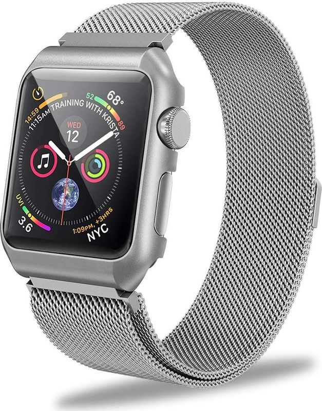 Milanese bandje voor Apple Watch (series 1/2/3/4/5/SE/6/7 - 41/40/38mm)  - Zilver