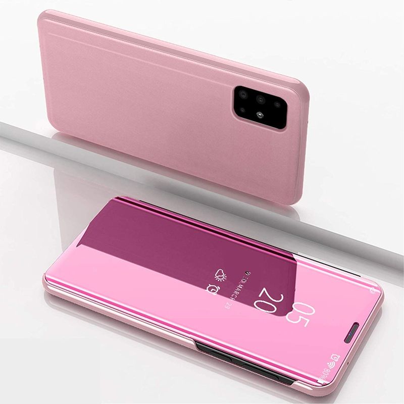 Clear View cover Samsung Galaxy A51 rose goud
