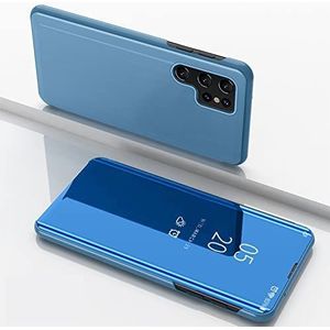Clear View cover Samsung Galaxy S23 Ultra blauw