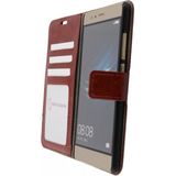 Luxury wallet hoesje Huawei P9 Lite bruin