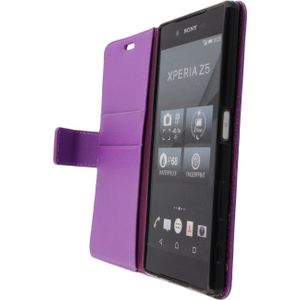 Hoesje Sony Xperia Z5 flip wallet paars