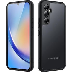 Samsung Galaxy A34 Hybrid Shockproof Bumper semi transparant/zwart (mat)