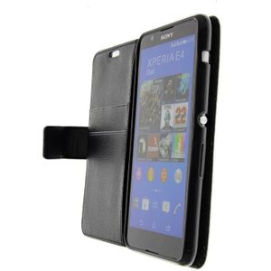 Hoesje Sony Xperia E4 flip wallet zwart