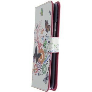 Hoesje HTC One M9 flip wallet butterfly colors