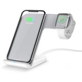 Draadloze laad dock voor iPhone en Apple Watch (2 in 1) wit