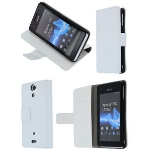 Flip case met stand Sony Xperia V wit