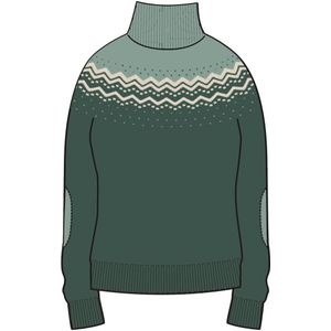 Fjallraven Övik Knit Dames Trui Deep Patina-Misty Green XL