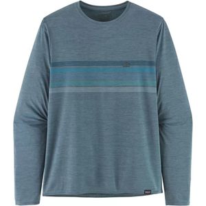 Patagonia L/S Cap Cool Daily Graphic Heren Shirt Line Logo Ridge Stripe: Light Plume Grey X-Dye M
