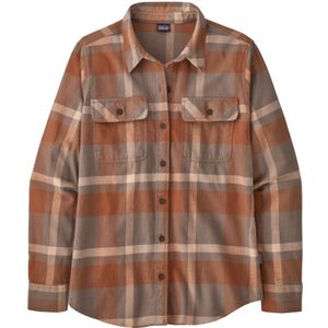 Patagonia L/S Organic Cotton Mw Fjord Flannel Dames Shirt Comstock: Dusky Brown S