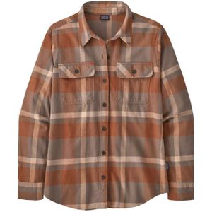 Patagonia L/S Organic Cotton Mw Fjord Flannel Dames Shirt Comstock: Dusky Brown M